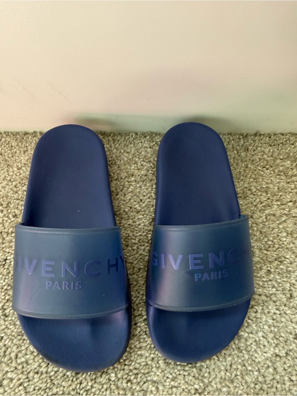 Givenchy Blue Logo Slide Sandals for Kids 100% Authentic